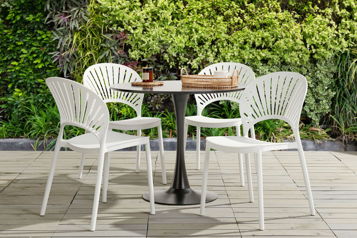 Gartenstuhl 4er Set OSTIA Weiss