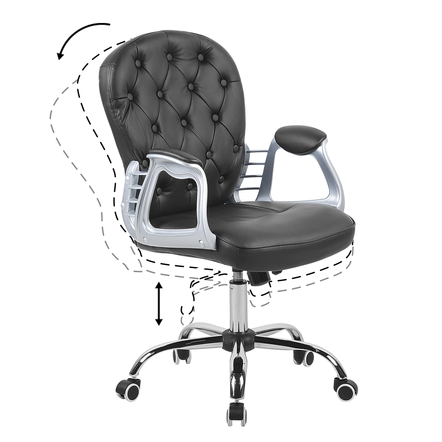 Bürostuhl drehbar PRINCESS Kunstleder Schwarz