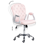 Bürostuhl drehbar PRINCESS Samtstoff Rosa