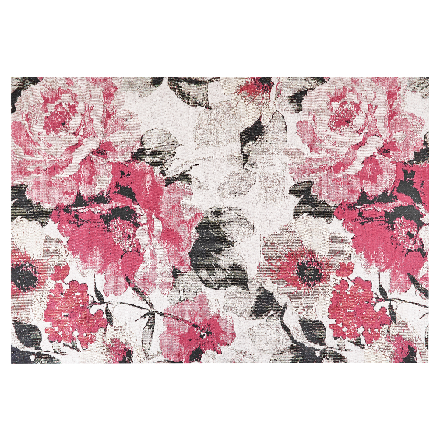 Teppich Baumwolle rosa Blumenmuster 140 x 200 cm Kurzflor EJAZ