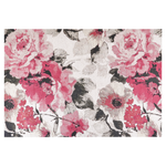 Teppich Baumwolle rosa Blumenmuster 140 x 200 cm Kurzflor EJAZ