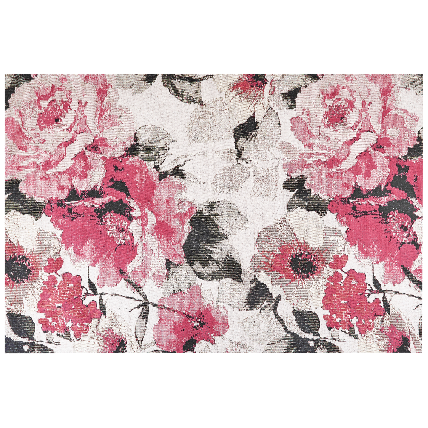 Teppich Baumwolle rosa Blumenmuster 200 x 300 cm Kurzflor EJAZ