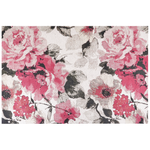 Teppich Baumwolle rosa Blumenmuster 200 x 300 cm Kurzflor EJAZ
