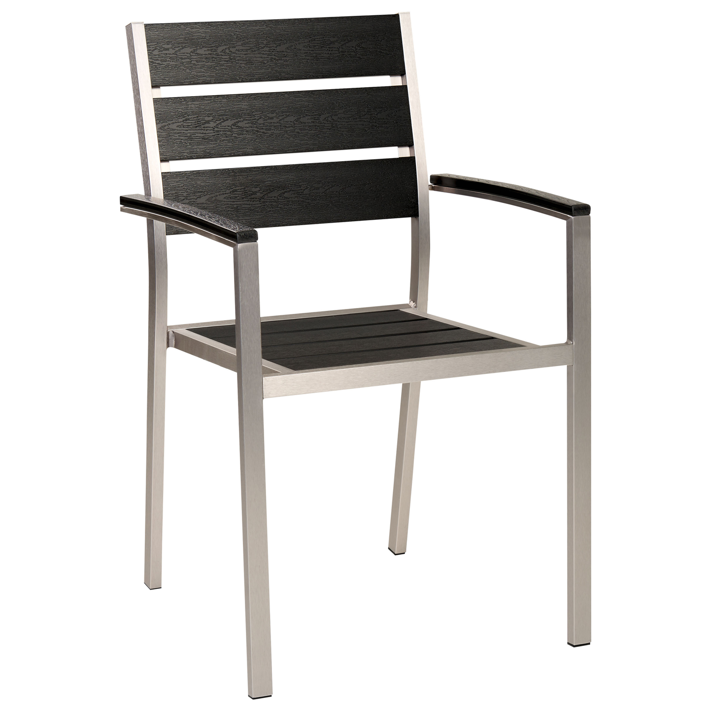 Gartenstuhl 6er Set VERNIO Schwarz / Silber