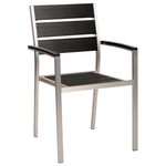 Gartenstuhl 6er Set VERNIO Schwarz / Silber