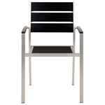 Gartenstuhl 6er Set VERNIO Schwarz / Silber