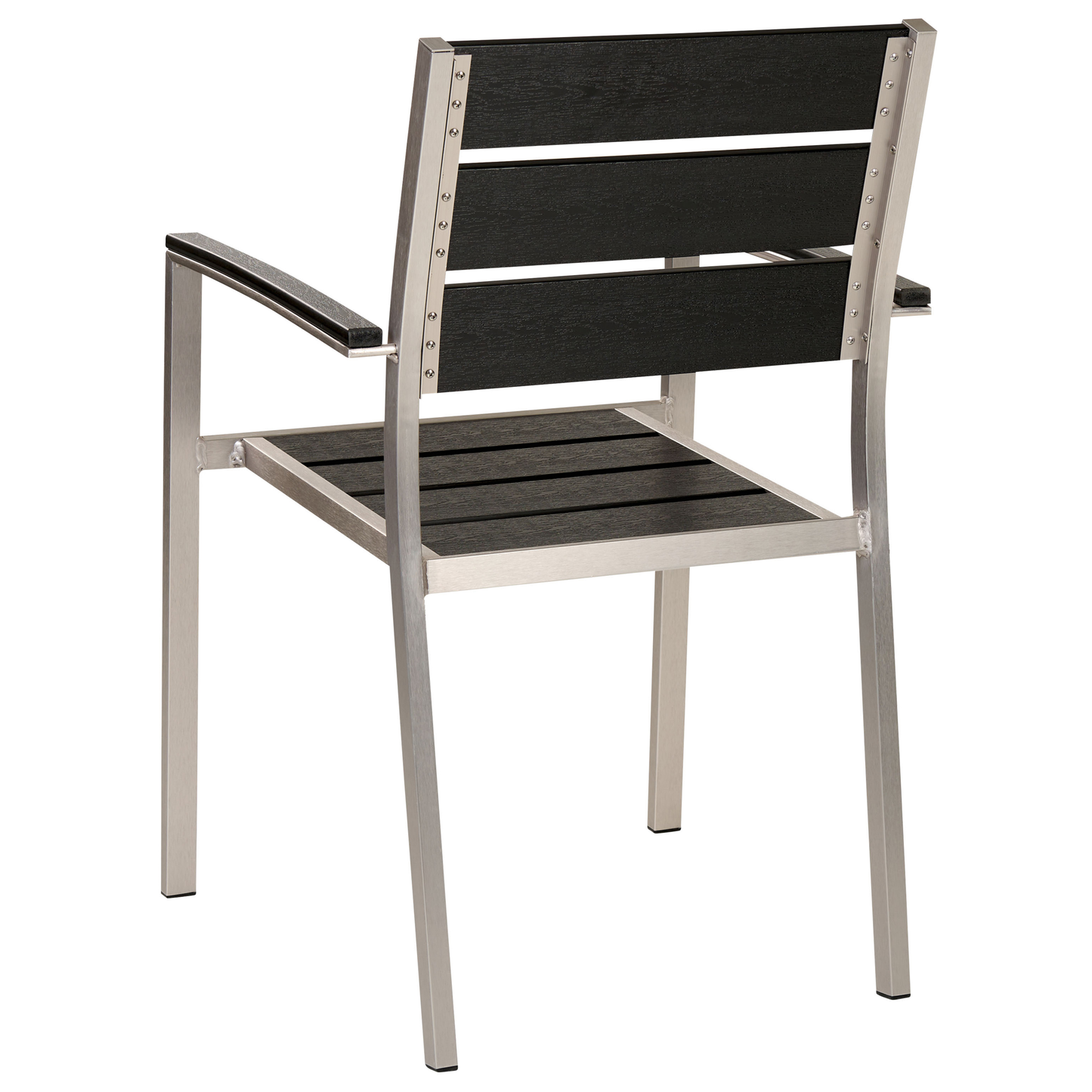 Gartenstuhl 6er Set VERNIO Schwarz / Silber