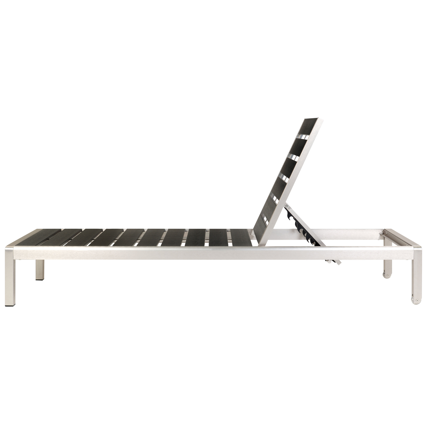 Gartenliege Kunstholz schwarz / silber NARDO