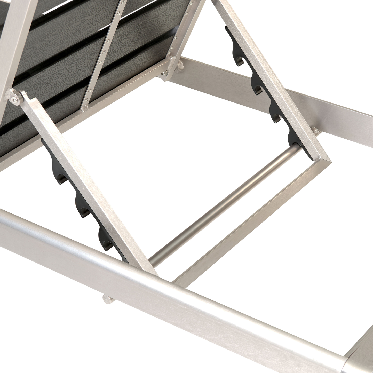 Gartenliege Kunstholz schwarz / silber NARDO