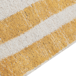 Teppich Baumwolle gelb / schwarz 140 x 200 cm Streifenmuster Kurzflor KATRA
