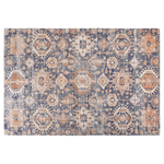 Teppich Baumwolle blau / rot 140 x 200 cm orientalisches Muster Kurzflor KURIN