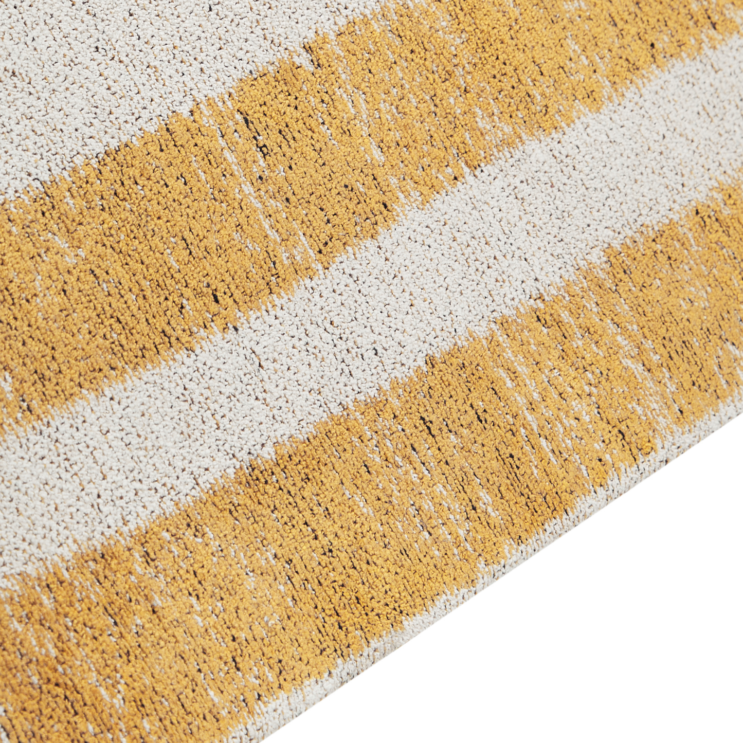 Teppich Baumwolle gelb / schwarz 200 x 300 cm Streifenmuster Kurzflor KATRA