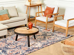 Teppich Baumwolle blau / rot 200 x 300 cm orientalisches Muster Kurzflor KURIN