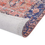Teppich Baumwolle rot / blau 200 x 300 cm orientalisches Muster Kurzflor KURIN