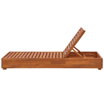 Gartenliege Akazienholz hellbraun Auflage cremeweiss FANANO