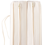 Gartenliege Akazienholz hellbraun Auflage cremeweiss FANANO