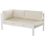 Lounge Set Kunstholz weiss 5-Sitzer Auflagen beige mit zusätzlichen Bezügen mintgrün MESSINA