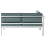 Lounge Set Kunstholz weiss 5-Sitzer Auflagen beige mit zusätzlichen Bezügen mintgrün MESSINA