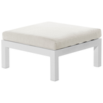 Lounge Set Kunstholz weiss 5-Sitzer Auflagen beige mit zusätzlichen Bezügen mintgrün MESSINA