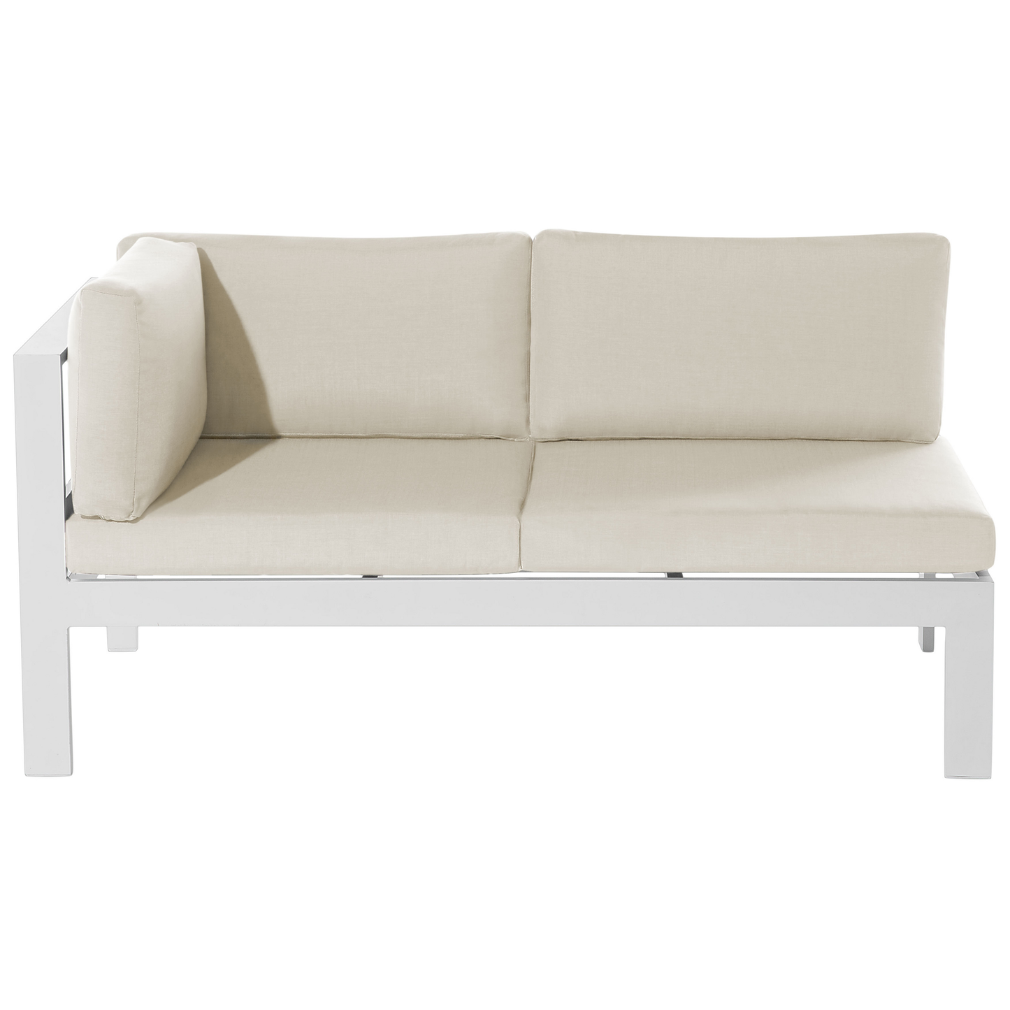 Garten Ecksofa mit Tisch 5-Sitzer MESSINA linksseitig Metall Beige