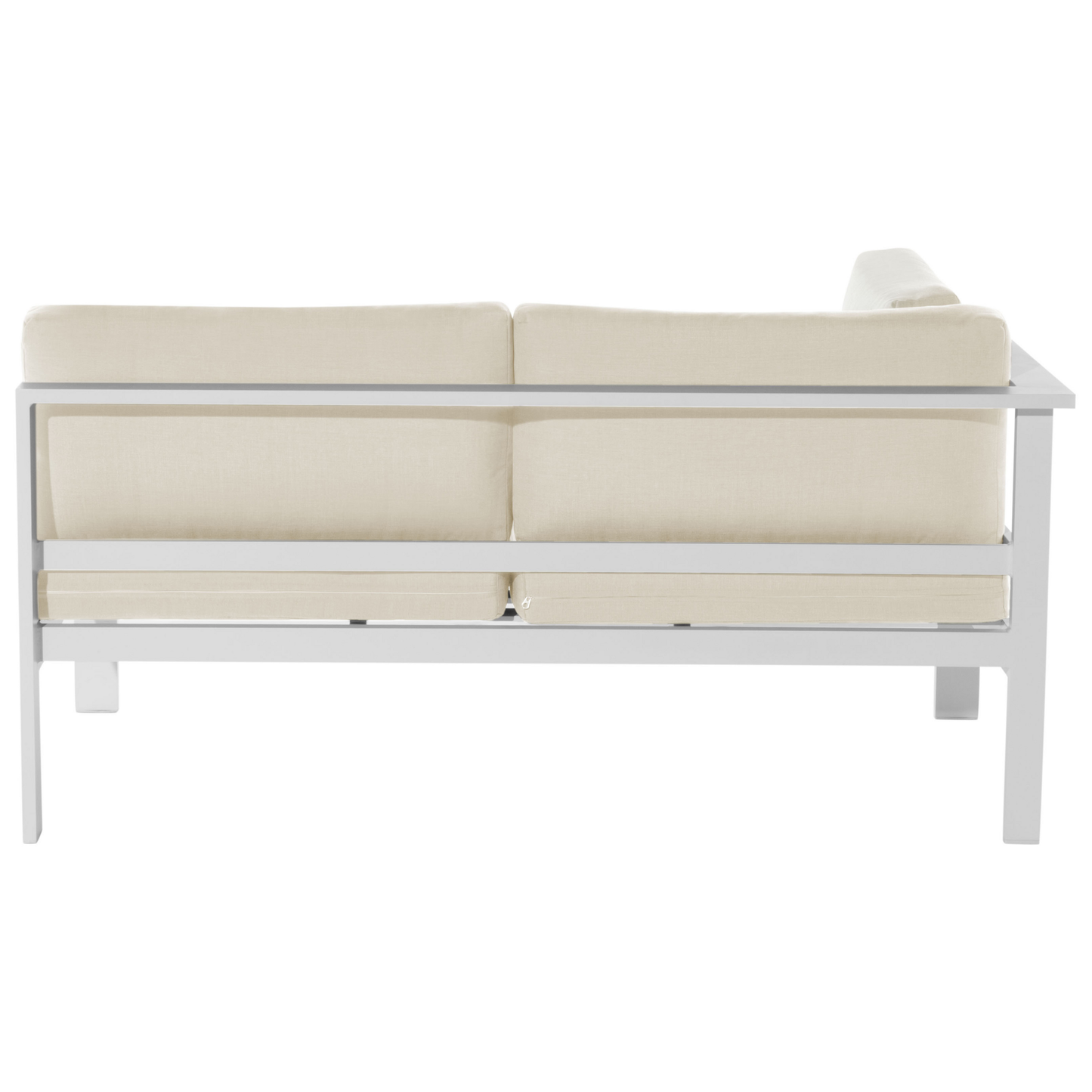 Garten Ecksofa mit Tisch 5-Sitzer MESSINA linksseitig Metall Beige