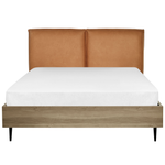 Bett mit Lattenrost Kunstleder LIMANTON 140 x 200 cm Goldbraun