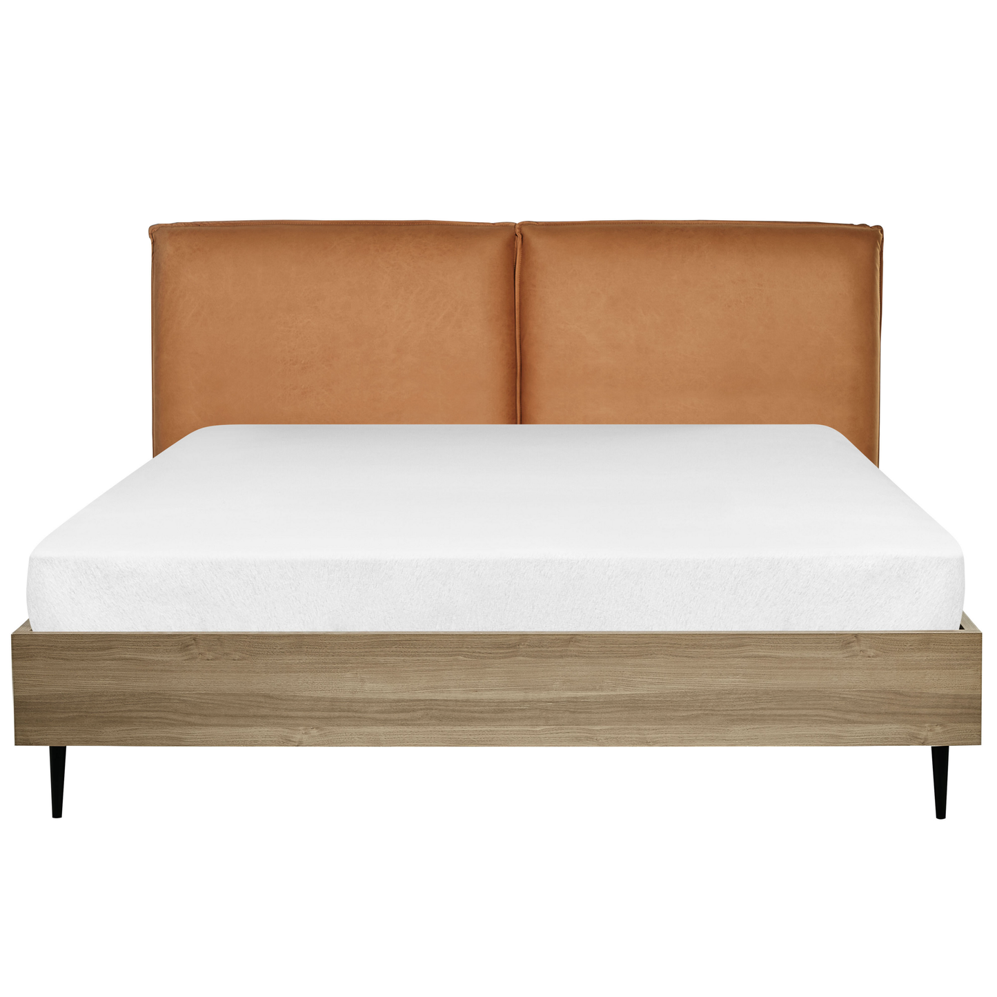 Bett mit Lattenrost Kunstleder LIMANTON 160 x 200 cm Goldbraun