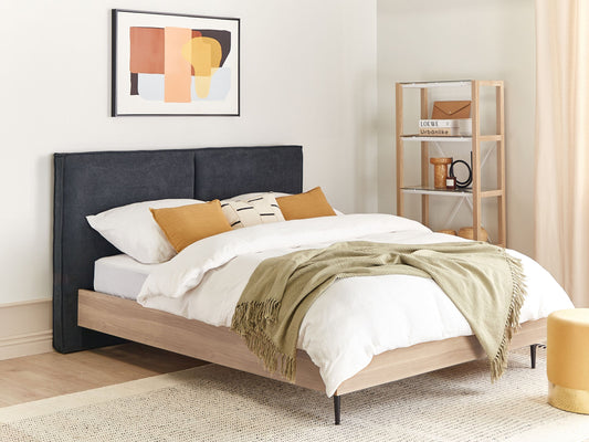 Bett mit Lattenrost Stoff IZERNORE 160 x 200 cm Dunkelgrau