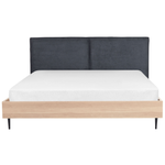 Bett mit Lattenrost Stoff IZERNORE 180 x 200 cm Dunkelgrau