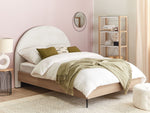 Bett mit Lattenrost Stoff MILLAY 140 x 200 cm Cremeweiss