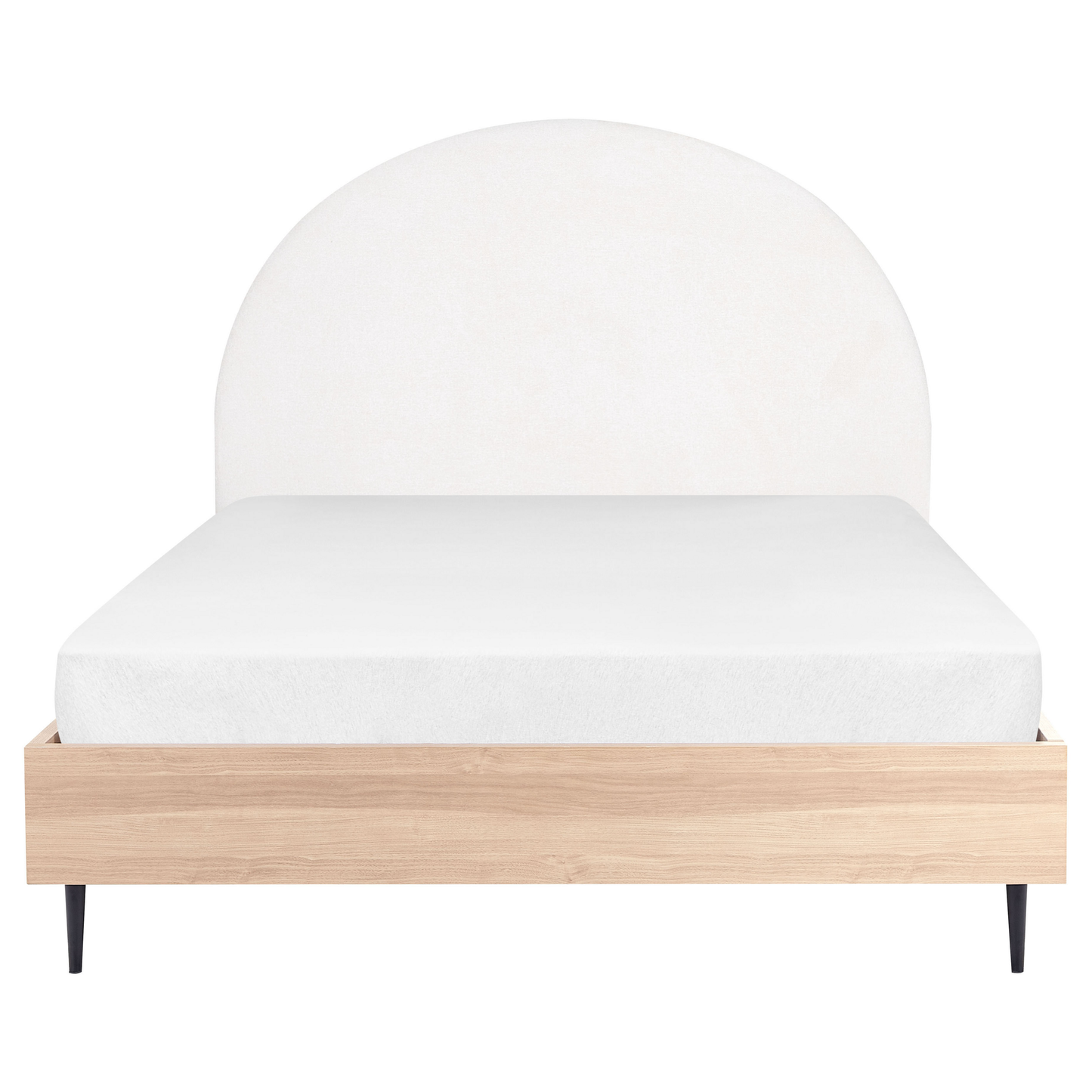 Bett mit Lattenrost Stoff MILLAY 140 x 200 cm Cremeweiss