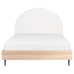 Bett mit Lattenrost Stoff MILLAY 140 x 200 cm Cremeweiss