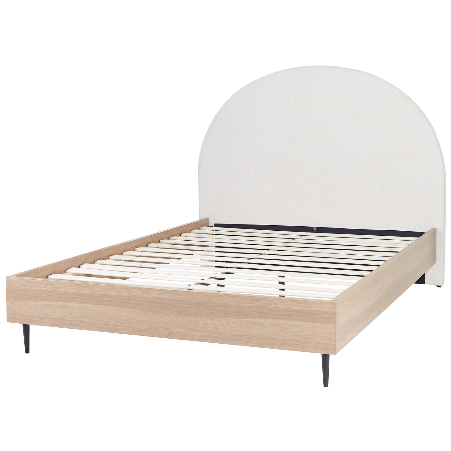Bett mit Lattenrost Stoff MILLAY 140 x 200 cm Cremeweiss
