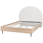 Bett mit Lattenrost Stoff MILLAY 140 x 200 cm Cremeweiss