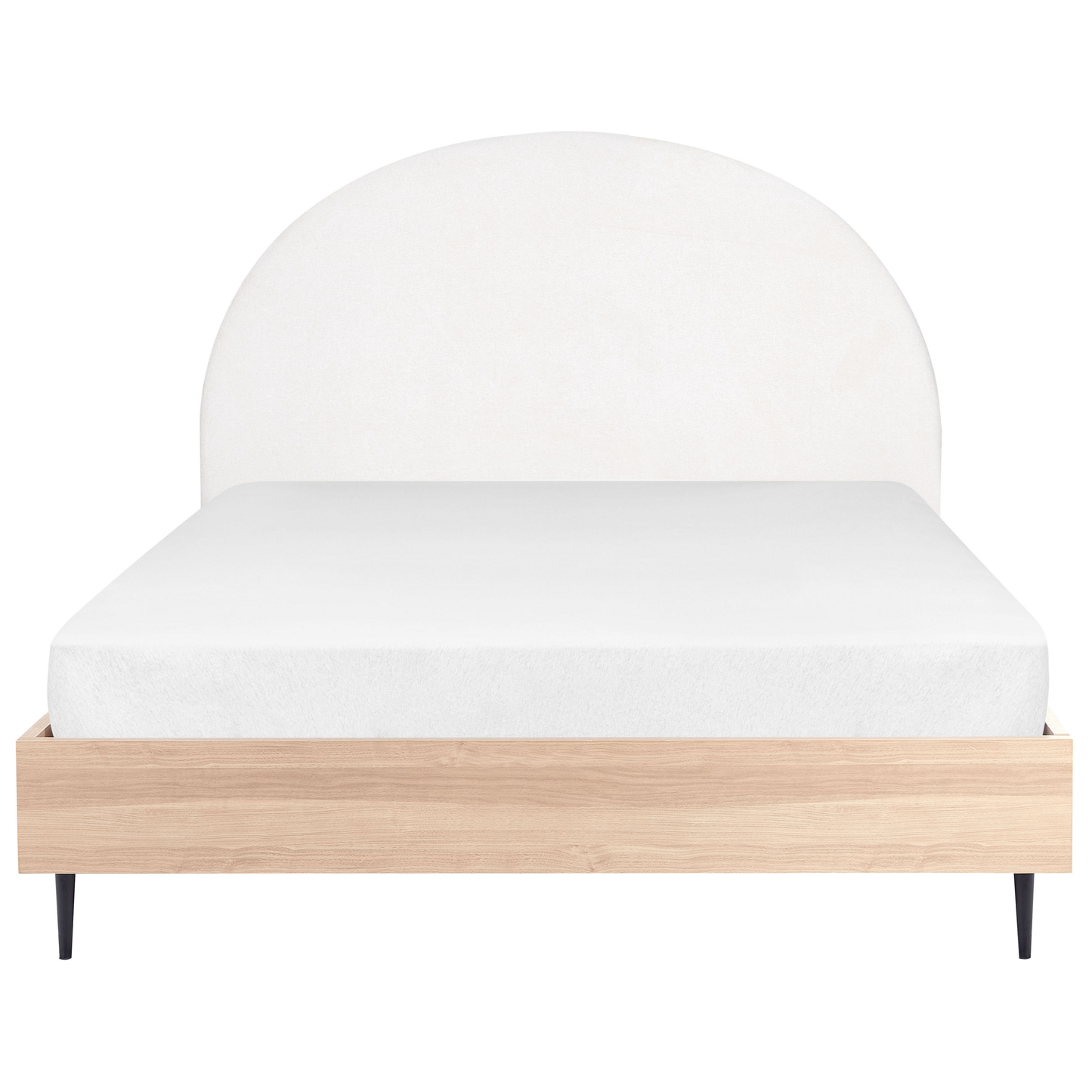 Bett mit Lattenrost Stoff MILLAY 160 x 200 cm Cremeweiss