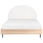 Bett mit Lattenrost Stoff MILLAY 160 x 200 cm Cremeweiss