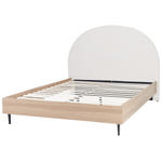 Bett mit Lattenrost Stoff MILLAY 160 x 200 cm Cremeweiss