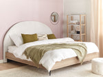 Bett mit Lattenrost Stoff MILLAY 180 x 200 cm Cremeweiss