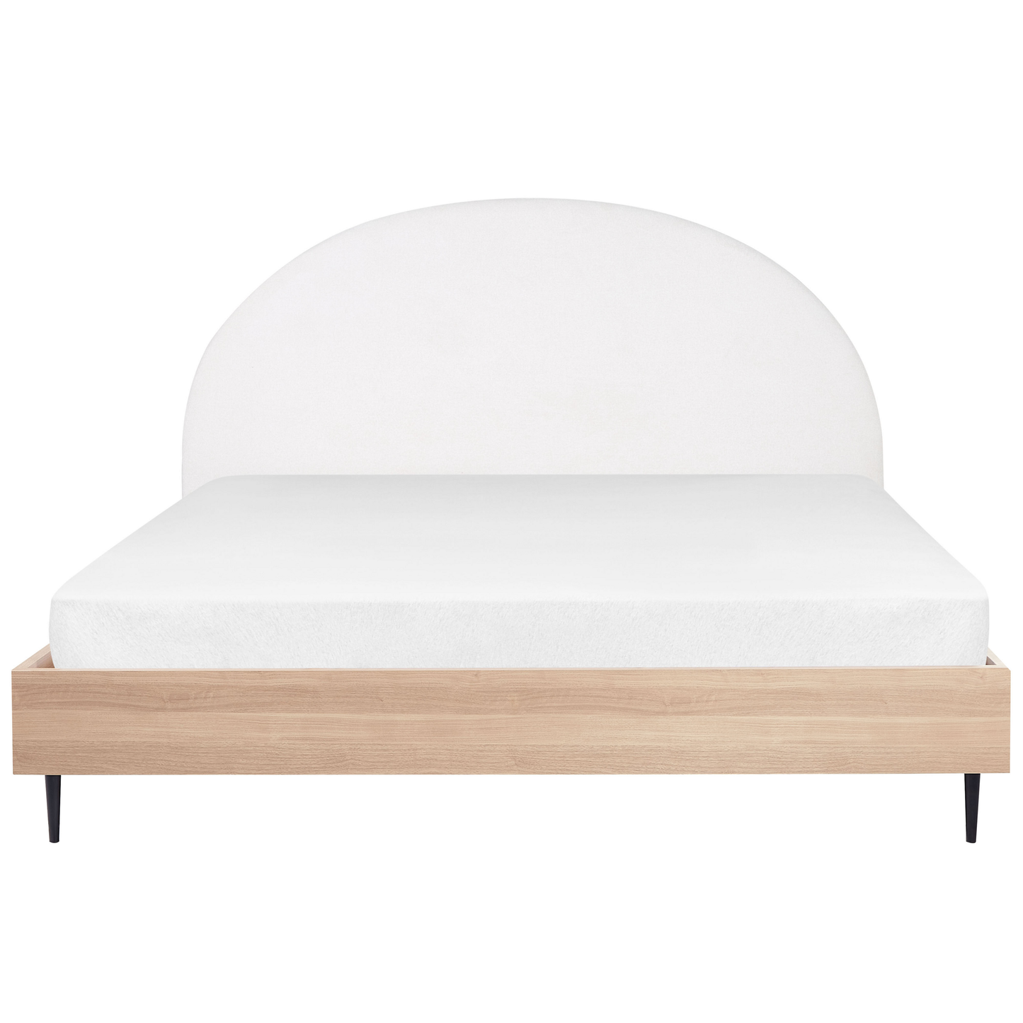 Bett mit Lattenrost Stoff MILLAY 180 x 200 cm Cremeweiss