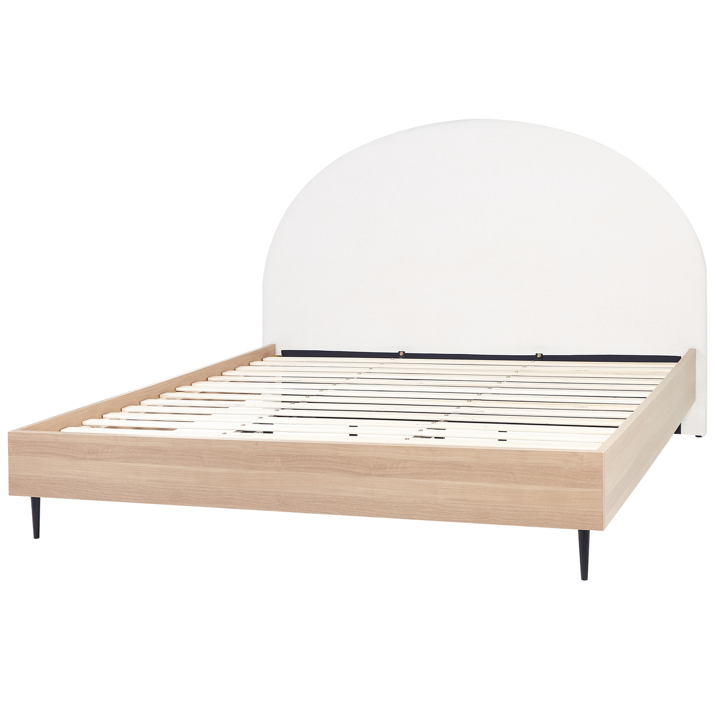 Bett mit Lattenrost Stoff MILLAY 180 x 200 cm Cremeweiss