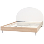 Bett mit Lattenrost Stoff MILLAY 180 x 200 cm Cremeweiss