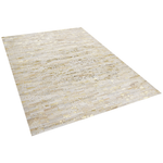 Teppich Kuhfell beige / gold 160 x 230 cm Patchwork Kurzflor TOKUL