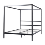 Himmelbett Metall LESTARDS 140 x 200 cm Schwarz