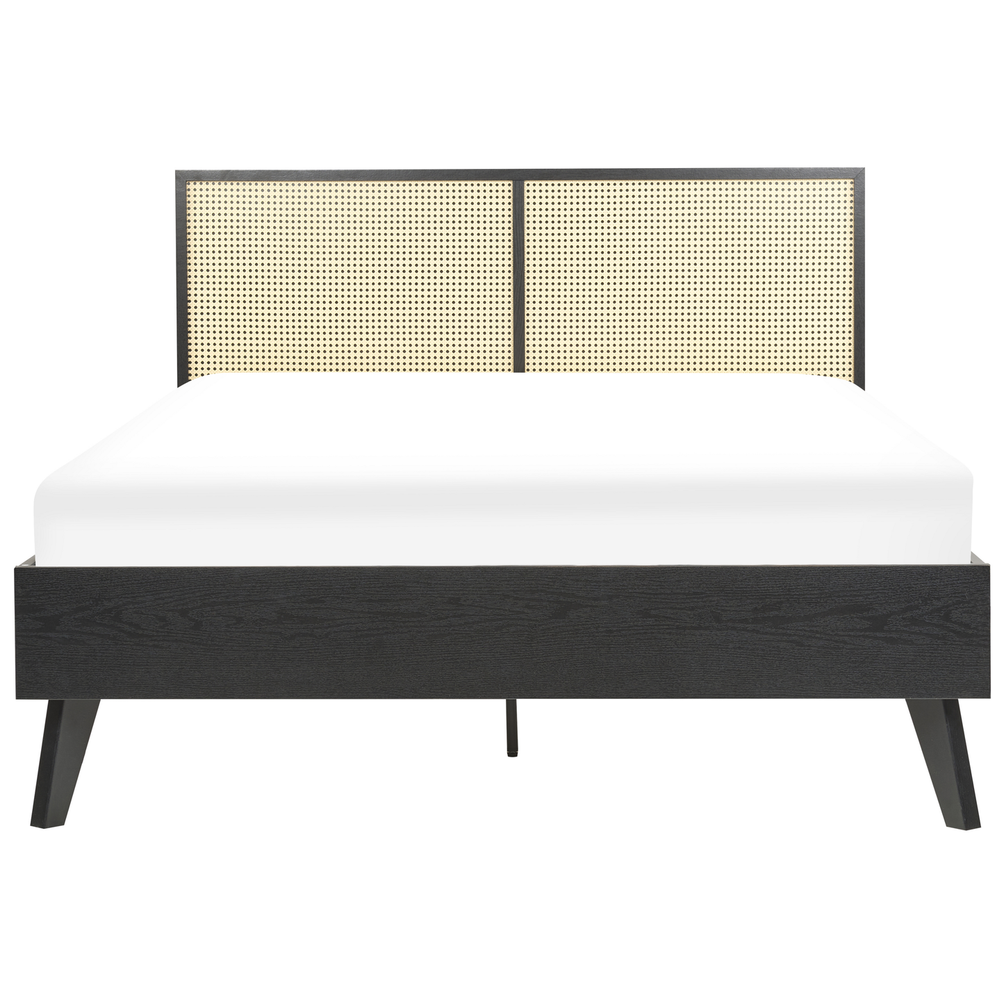 Bett mit Lattenrost Rattan MONPAZIER 140 x 200 cm Schwarz