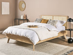 Bett mit Lattenrost Rattan MONPAZIER 140 x 200 cm Hellbraun