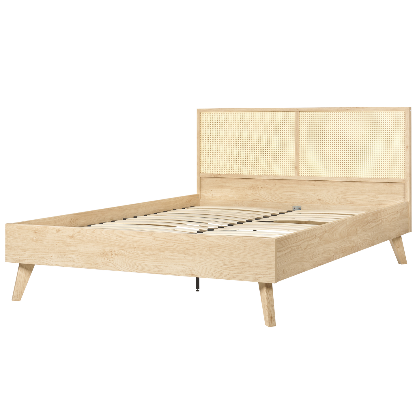 Bett mit Lattenrost Rattan MONPAZIER 140 x 200 cm Hellbraun