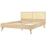 Bett mit Lattenrost Rattan MONPAZIER 160 x 200 cm Hellbraun