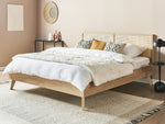Bett mit Lattenrost Rattan MONPAZIER 180 x 200 cm Hellbraun