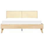 Bett mit Lattenrost Rattan MONPAZIER 180 x 200 cm Hellbraun
