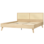 Bett mit Lattenrost Rattan MONPAZIER 180 x 200 cm Hellbraun